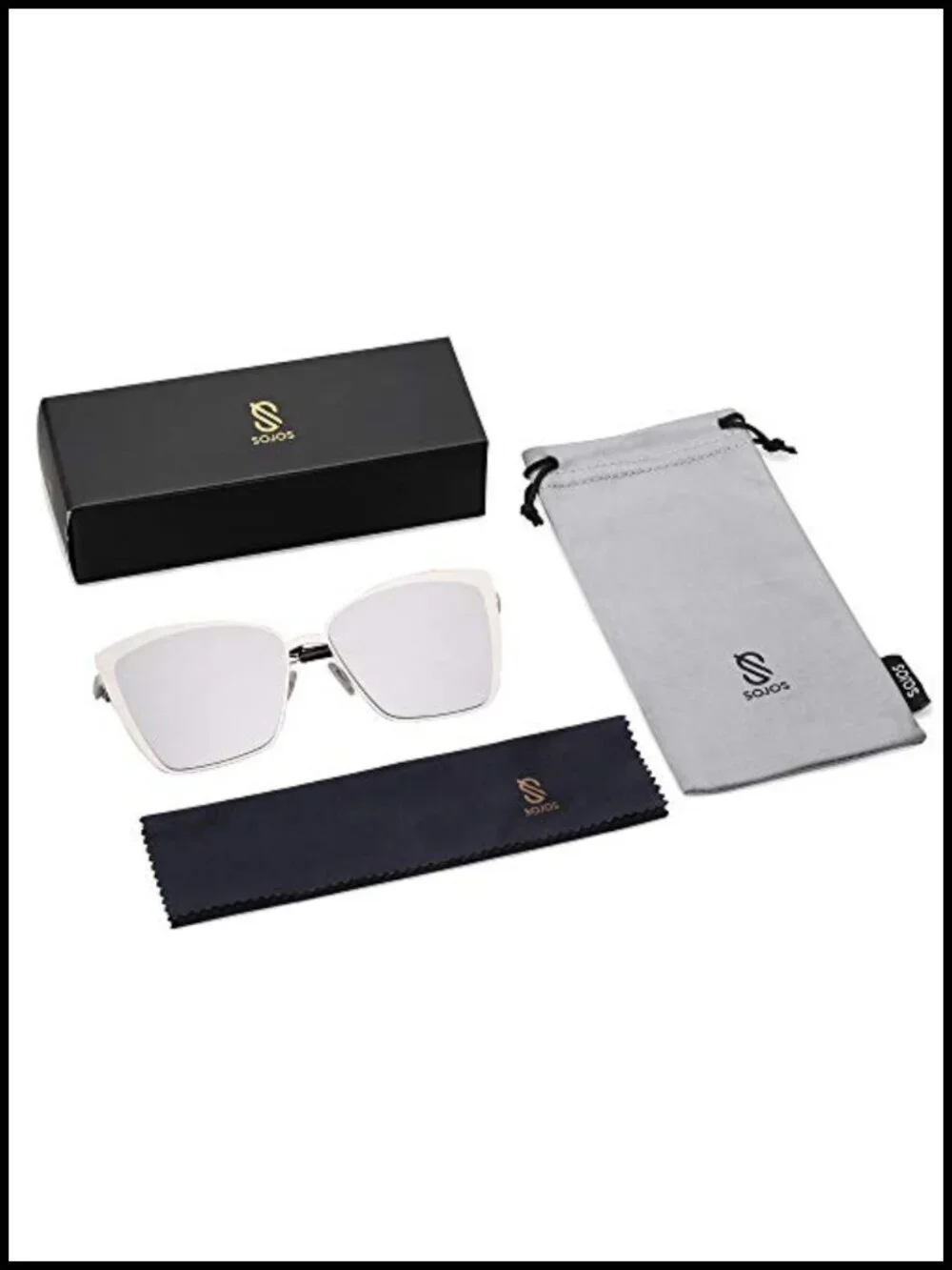 Cateye Sunglasses for Women Oversized Metal Frame UV400 Non-Polarized with